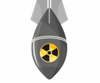 Иконка ракетной бомбы Современный плоский эскиз
