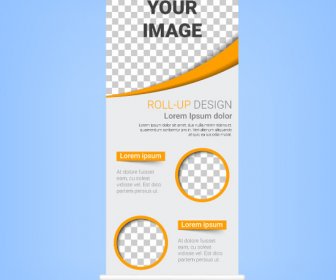 Roll Up Banner Template Vettoriale