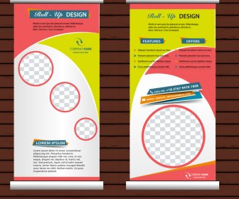 Roll Up Banner Vertical Template With Modern Style