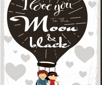 Romance Background Cute Kids Balloon Corazones Iconos