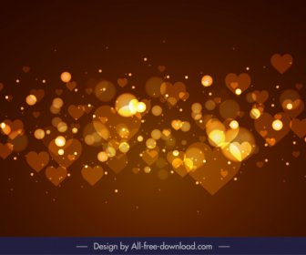 Romance Background Hearts Light Decor Modern Bokeh Design