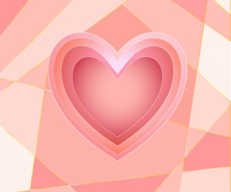 Romance Background Template Bright Pink Heart Decor
