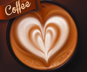 ロマンチックなコーヒーのラベル デザインのベクトル