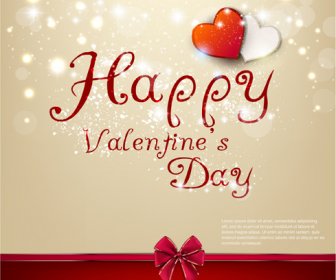 ロマンチックな幸せなバレンタインデー カード ベクトル