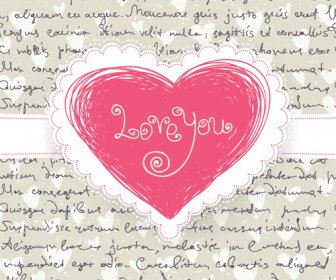 ロマンチックな幸せなバレンタインデー カード ベクトル