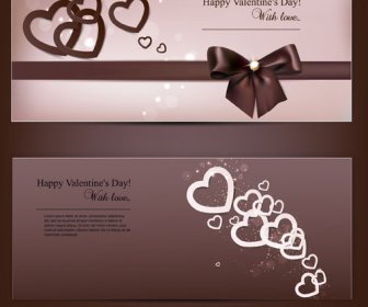 Romantic Happy Valentine Day Cards Vector