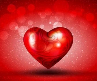 Romantic Heart Valentine Day Background Vector