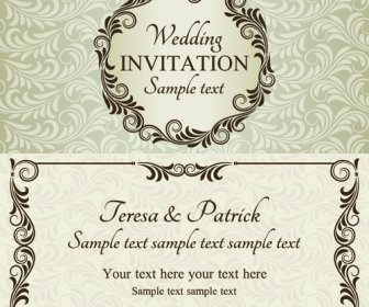 ロマンチックな華やかな結婚式の招待状