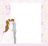Romantische Postkarte Hochzeit Vektorgrafiken