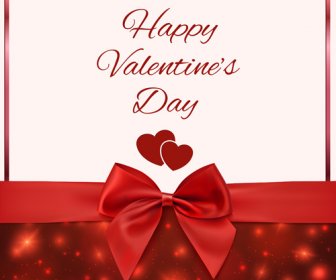 Hadiah Valentine Romantis Kartu Vektor