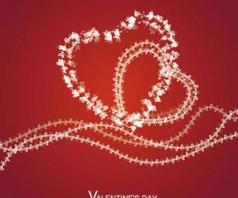 Romantischer Valentinstag Herzen Vektorgrafiken Hintergrund