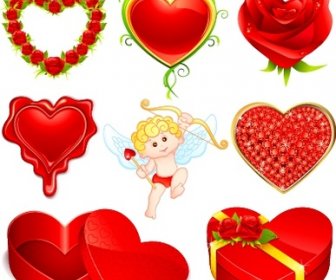 Romântico Valentine39s Dia Coração Emformado Vetor Caixa De Presente