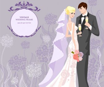 Romantik Düğün öğeleri Vektör Arka Planlar