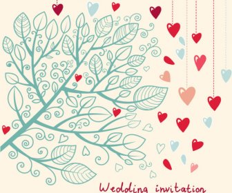 Romantische Hochzeit Einladung Karte Vektor