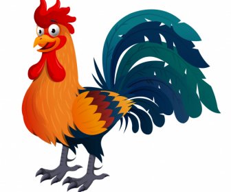 rooster icon colorful design cartoon sketch