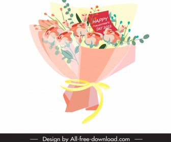 Rose Bouquet Icon Classic Romantic Design
