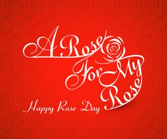 Róża Dzień Valentine Tydzień Typografii Kolorowy Tekst Wektor Ilustracja