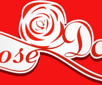 Giorno Di Rosa Per San Valentino Settimana Colorato Tipografia Testo