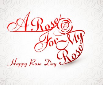 玫瑰日為情人周彩色版式文本向量插圖