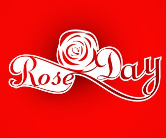 Rose Day For Valentine Week Colorful Typography Text Vector Illustration