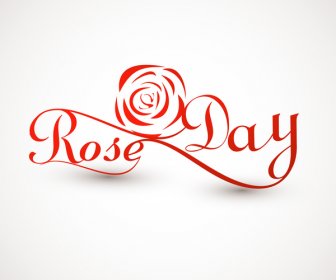 Mawar Hari Valentine Minggu Warna-warni Tipografi Teks Vektor Ilustrasi