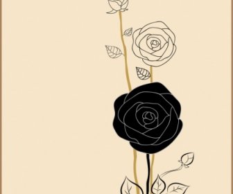 Rose Icono Proyecto Estilo Dibujado A Mano