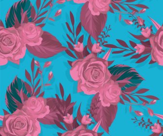 Roses Pattern Colored Classical Decor
