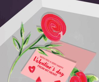 Rosas San Valentín Telón De Fondo Retro Dibujado A Mano Elegancia