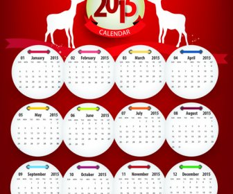 Vector De Calendar15 Cartas Redondas