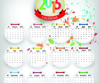Vector De Calendar15 Cartas Redondas