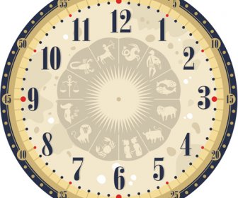 丸い時計ビンテージ スタイルのベクトル