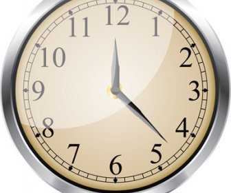 丸い時計ビンテージ スタイルのベクトル