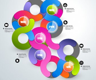 Round Colored Infographics And Diagram Vector Template