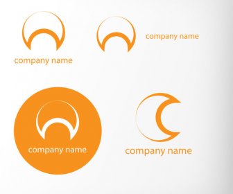 круглый дизайн вектор оранжевый логотип
