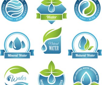 Round Water Logos Vectors Graphics