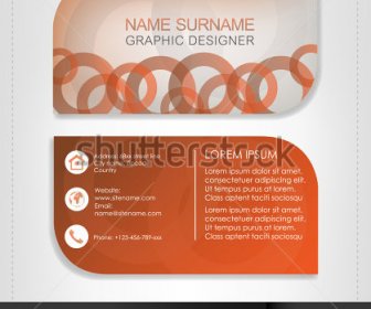 Rounded Business Cards Template Vector