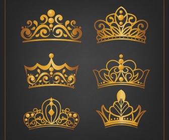 Royal Crown Templates Luxury Shiny Golden Design