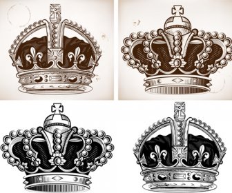 Royal Crown Vintage Desain Vektor