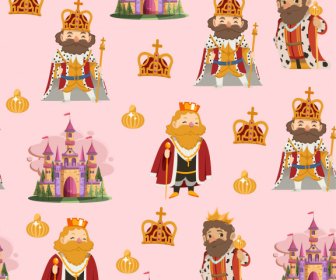 Royal Elements Pattern King Crown Castle Decor