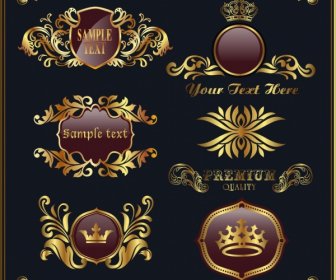 Royal Logo Design Elements Golden Shiny Classical Decor