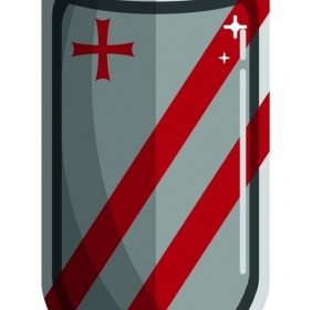 Royal Logo Sword Shield Icon Shiny Colored Design