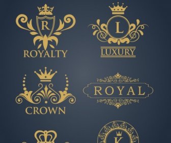 royal logotypes classical luxury design crown decoration