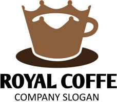 Royal Mit Kaffee-Logo-Vektor