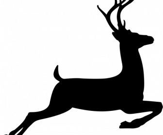 Running Deer Stencil Vector Free Vector