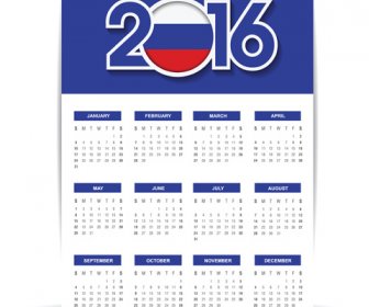 Russian16 Griglia Calendario Vettoriale