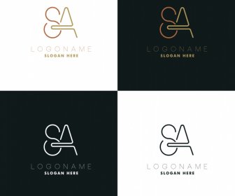 Sa Logo Flat Luxury Texts Decor
