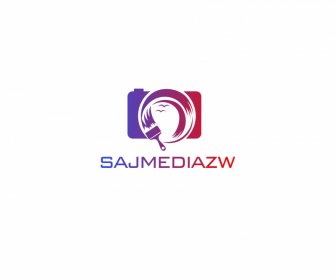 sajmediazw logo gradient camera paintbrush sketch