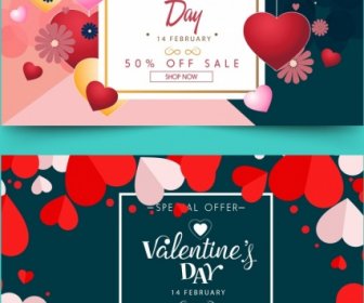 Verkauf-Banner Setzt Valentine Thema Hängende Herzen Dekoration