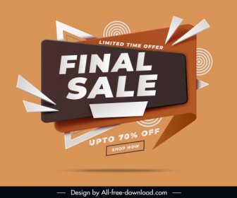Sale Banner Template Modern Dynamic Abstract 3d Decor