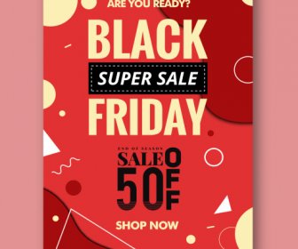 Sale Banner Template Red Geometry Decor